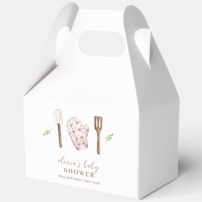 Rustic Modern Chef Kitchen Stuff Baby Shower  Favour Box (Back)