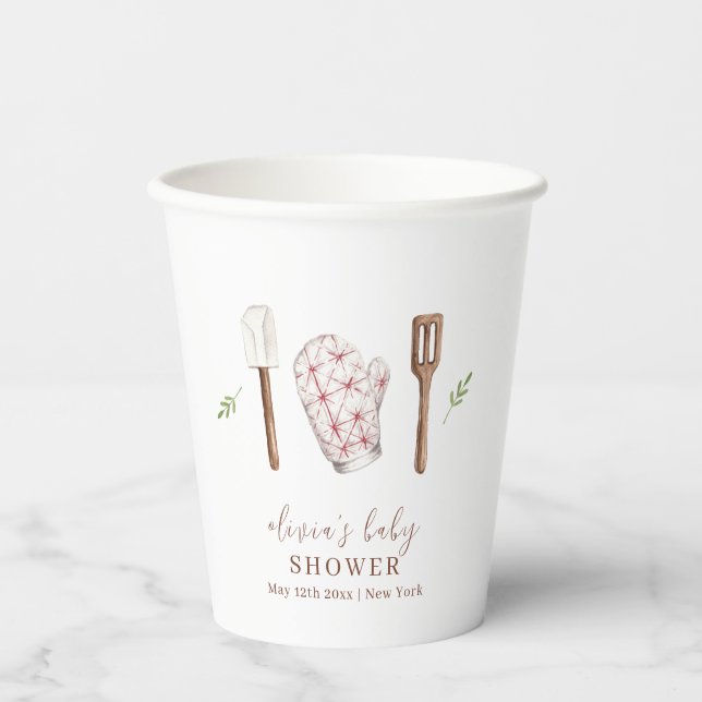 Rustic Modern Chef Kitchen Stuff Baby Shower  Paper Cups (Front)