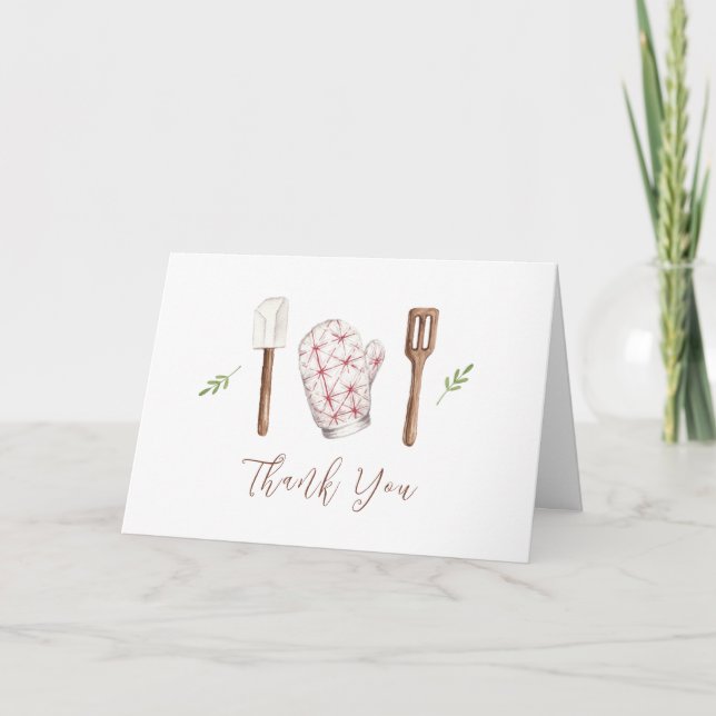 Rustic Modern Chef Kitchen Stuff Baby Shower  Thank You Card (Front)