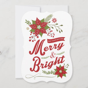 Rustic modern Christmas floral Holiday Card