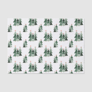 Rustic Modern Christmas Trees Tissue Paper