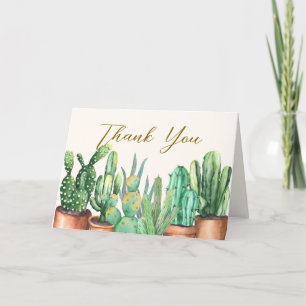 Rustic Modern Desert Cactus Garden Baby Shower  Thank You Card