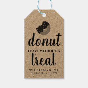 Rustic Modern Doughnut Leave Without a Treat Weddi Gift Tags