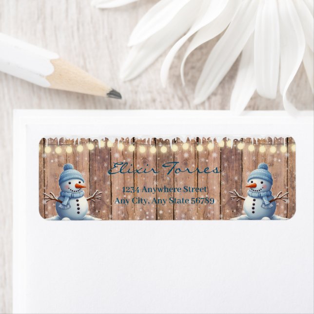 Rustic Modern Elegant Blue Snowman Baby Shower (Insitu)