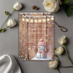 Rustic Modern Elegant Snowman Baby Shower Invitation