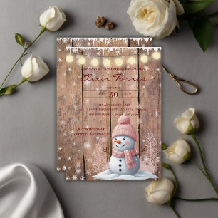 Rustic Modern Elegant Snowman Baby Shower Invitation
