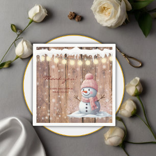 Rustic Modern Elegant Snowman Baby Shower Napkin