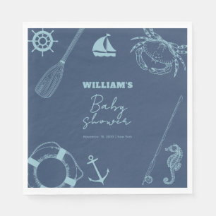 Rustic Modern Fishing Nautical Boy Baby Shower  Napkin