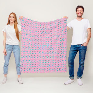 Rustic Modern Floral Pattern Fleece Blanket
