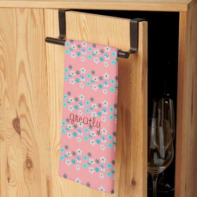 Rustic Modern Floral  Tea Towel (Thirds Fold)