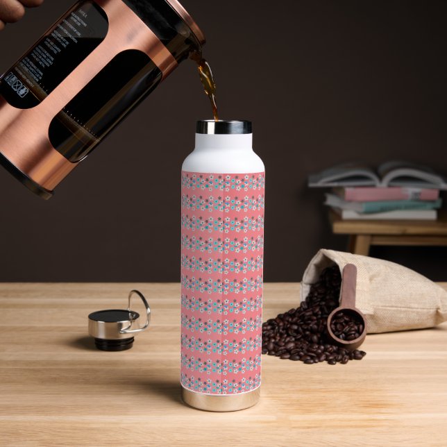 Rustic Modern Floral  Water Bottle (Coffee)