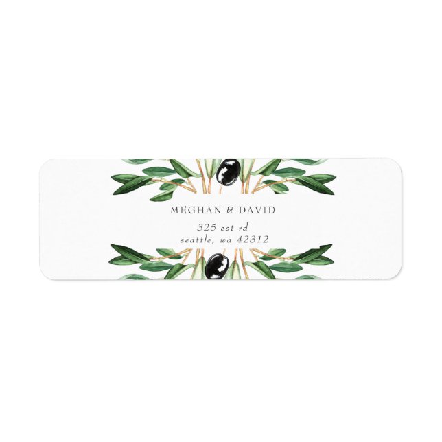 Rustic Modern Geometric Olive Branches Wedding (Front)