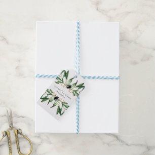 Rustic Modern Geometric Olive Branches Wedding  Gift Tags