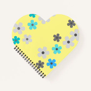 Rustic Modern Heart Floral Spiral Notebook