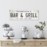 Rustic Modern Industrial Farmhouse Bar Long Canvas Print<br><div class="desc">Elevate your living space with our exquisite stretched canvas art industrial farmhouse bar sign, where timeless charm meets modern farmhouse aesthetics. This art piece effortlessly combines rustic elegance with an industrial edge, featuring a faux cracked and distressed off-white background that exudes a sense of history through chipping paint and weathered...</div>