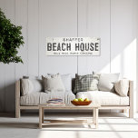 Rustic Modern Industrial Farmhouse Beach House Canvas Print<br><div class="desc">Elevate your living space with our exquisite stretched canvas industrial farmhouse beach house sign, where timeless charm meets modern farmhouse aesthetics. This art piece effortlessly combines rustic elegance with an industrial edge, featuring a faux cracked and distressed off-white background that exudes a sense of history through chipping paint and weathered...</div>