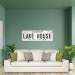 Rustic Modern Industrial Farmhouse Lake House City Canvas Print<br><div class="desc">Elevate your living space with our exquisite stretched canvas wall art industrial farmhouse lake house sign, where timeless charm meets modern farmhouse aesthetics. This art piece effortlessly combines rustic elegance with an industrial edge, featuring a faux cracked and distressed off-white background that exudes a sense of history through chipping paint...</div>