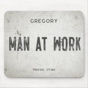 Rustic Modern Industrial Farmhouse Male Name City Mouse Mat