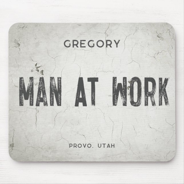 Rustic Modern Industrial Farmhouse Male Name City Mouse Mat (Front)