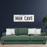 Rustic Modern Industrial Farmhouse Man Cave City Canvas Print<br><div class="desc">Elevate your living space with our exquisite stretched canvas industrial farmhouse man cave sign, where timeless charm meets modern farmhouse aesthetics. This art piece effortlessly combines rustic elegance with an industrial edge, featuring a faux cracked and distressed off-white background that exudes a sense of history through chipping paint and weathered...</div>