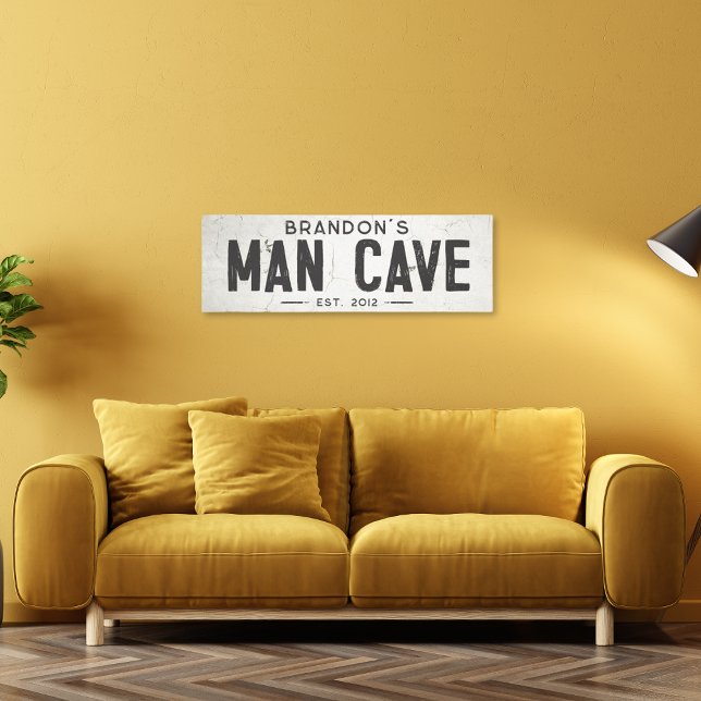 Rustic Modern Industrial Farmhouse Man Cave Long Canvas Print (Creator Uploaded)