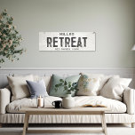 Rustic Modern Industrial Farmhouse Retreat City Canvas Print<br><div class="desc">Elevate your living space with our exquisite stretched canvas wall art industrial farmhouse cabin or cottage retreat house sign, where timeless charm meets modern farmhouse aesthetics. This art piece effortlessly combines rustic elegance with an industrial edge, featuring a faux cracked and distressed off-white background that exudes a sense of history...</div>