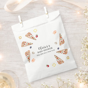 Rustic Modern Italian Slice Pizza Baby Shower  Favour Bags
