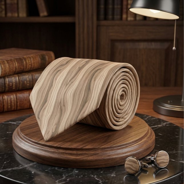 Rustic Modern Light Wood Grain Texture Pattern Tie (Creator Uploaded)