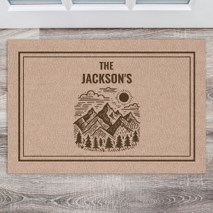 Rustic Modern Mountain Custom Doormat