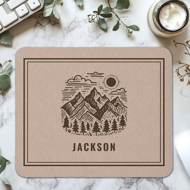 Rustic Modern Mountain Custom  Mouse Mat (Rustic Modern Mountain Custom Mousepad)