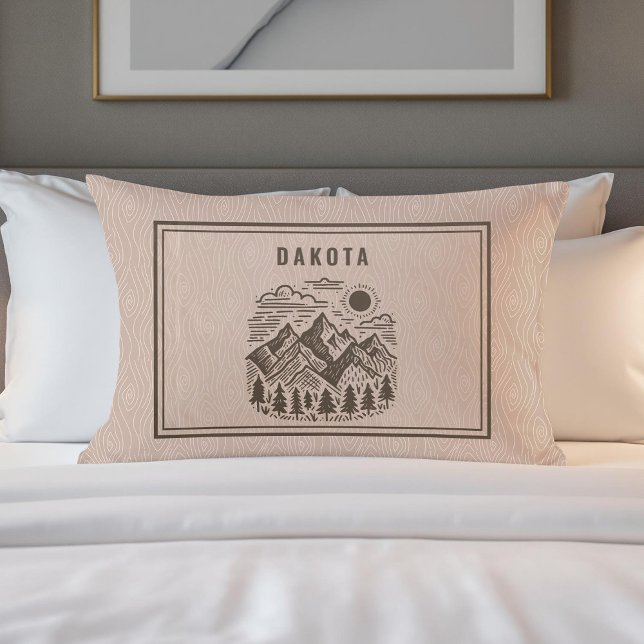 Rustic Modern Mountain Custom Pillowcase (Custom Modern Mountain Pillow Case with Modern Wood Background)