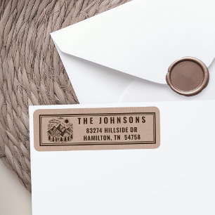 Rustic Modern Mountain Custom Return Address Label