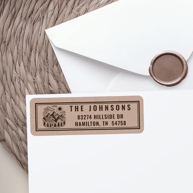 Rustic Modern Mountain Custom Return Address Label (Modern Rustic Mountain Custom Return Address Label Stickers)