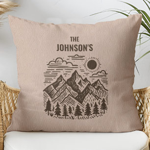 Rustic Modern Mountains Custom Cushion