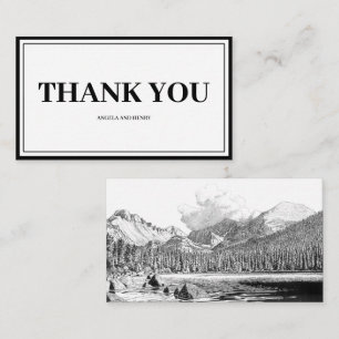 Rustic Modern Mountains Scenery Thank You Card