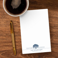 Rustic Modern Navy Blue Willow Tree Logo Letterhea