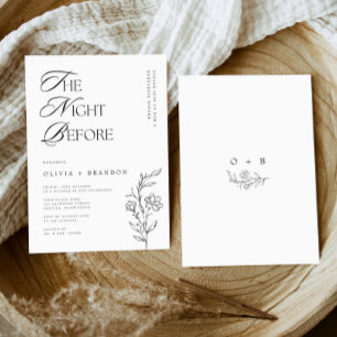 Rustic Modern Night Before Rehearsal Dinner Invitation