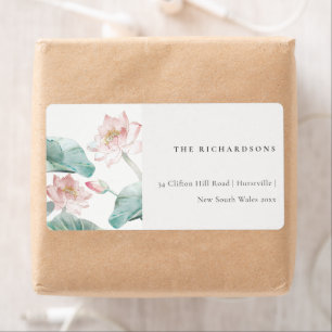 Rustic Modern Pastel Blush Green Waterlily Address