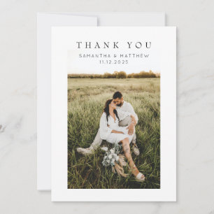 Rustic Modern Photo Engagement Thank You Card