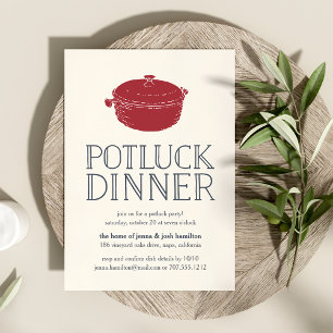 Rustic Modern Potluck Dinner Party Invitation