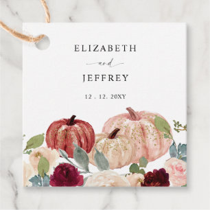 Rustic Modern Pumpkins Country Fall Wedding Favour Tags