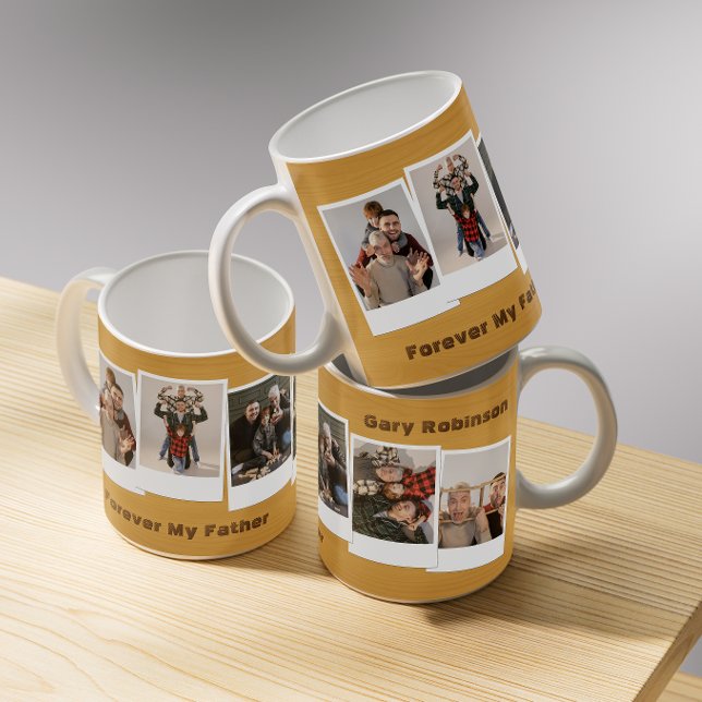Rustic Modern Retro Snapshot Trendy Photo Collage Coffee Mug (Creator Uploaded)