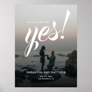 Rustic Modern She Said Yes Engagement Party Sign