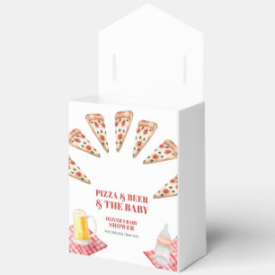 Rustic Modern Slice Pizza Beers Baby Shower Favour Box
