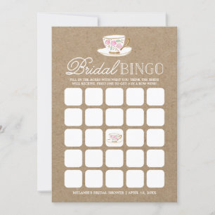 Rustic Modern Tea Party Bingo   Bridal Shower
