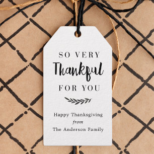 Rustic Modern Thanksgiving Holiday Gift Tags