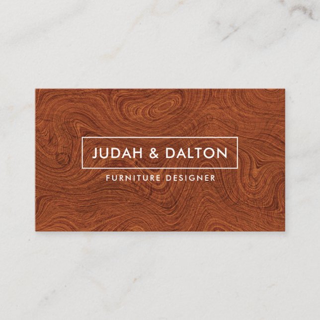 Rustic, Modern & Trendy Woodgrain Minimal Business Card (Front)