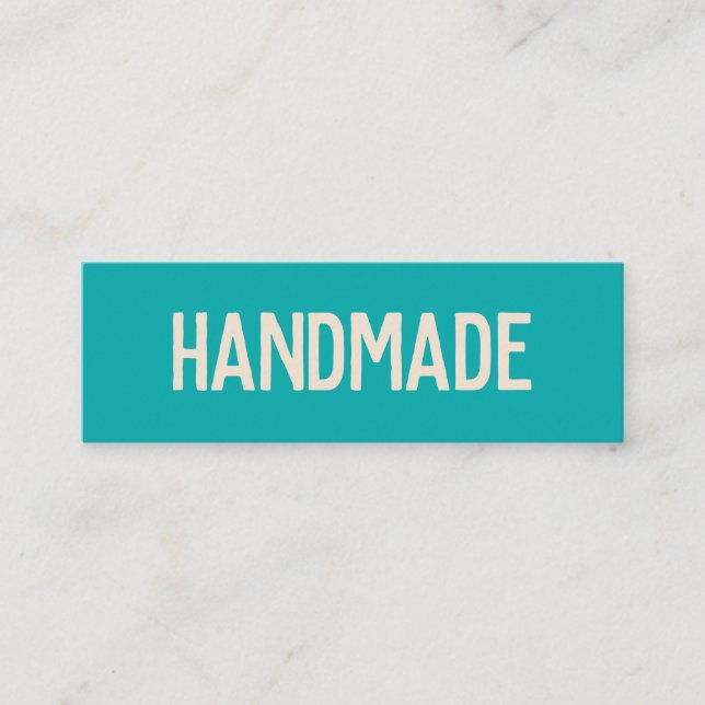 Rustic modern turquoise handmade gifts seller mini business card (Front)