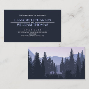 Rustic Modern Violet Forest Save The Date Card