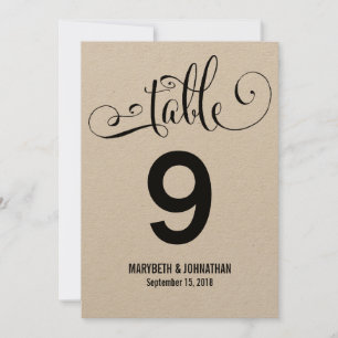 Rustic Modern We Do Wedding Table Number Card